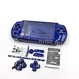 Cover di ricambio per console Sony PSP serie 2000 2001 2002 2003 2004 con set di pulsanti (blu scuro)