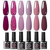 UR SUGAR Smalto UV rosa glitterato, smalto gel gommalacca rosa smalto gel smalto gel smalto gel UV colorato set base per salone unghie set con confezione regalo manicure