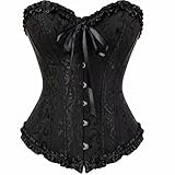 Josamogre Bustino Corsetto Wonder in Pizzo a Cuore con Elegante Donna Sexy aglie Forti Laccio Nero XL