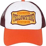 Concept One Yellowstone Cappello da Camionista Regolabile Mesh Snapback con Tesa Curva Cappellino da Baseball, Arancione, Taglia Unica Unisex-Adulto