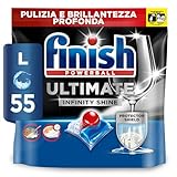 Finish Ultimate Infinity Shine Pastiglie Lavastoviglie Regular, 55 Capsule, Detergenti per Lavastoviglie contro lo Sporco e i Residui Incrostati