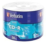 Verbatim CD-R Extra Protection, 700 MB di archiviazione dati CD vergini, ideale per la registrazione di foto e video, compatibile con qualsiasi unità CD convenzionale, confezione da 50