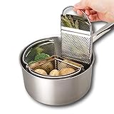 Saucepan Triple Divider And Separator Set - Saves Energy and Space When Cooking. Three Part Professional 18cm Stainless Steel Strainer. Vegetables, Potatoes, Mussels, Boiled Eggs. Pan Not Included.