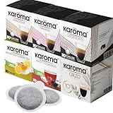 Karoma Mix Cialde 60 Aromatizzate 6 Gusti (Cioccolato-Ginseng-Nocciola-Frutti Di Bosco- Lemon Te-Orzo)