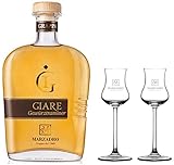 DISTILLERIA MARZADRO GRAPPA GIARE GEWURZTRAMINER 70 CL CON DUE BICCHIERI