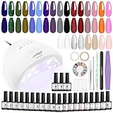 SPTHTHHPY Smalto Semipermanente Per Unghie Kit in 20 Coloris Gel 48W LED Lampada UV Nail Dryer Soak Off Topcoat Basecoat