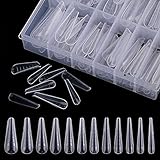 120pcs Nail Dual Forms Mold, 12 diverse dimensioni Finte con Acrilico Unghie trasparente, Unghie Finte Stiletto sistema Per ragazze donne che fanno manicure (Diamante)