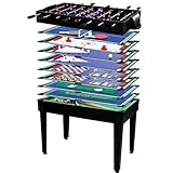 GAMES PLANET Mega 15 in 1 tavolo da gioco multigame, incl. accessori completi, tavolo da gioco con biliardino, tavolo da biliardo, colori a scelta - nero