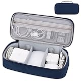 Borsa Accessori Elettronici, Organizer Cavi, Borsa Organizer per Cavi Elettrici, Organizzatore Multifunzione per Fotocamera Disco Caricatore, Elettronica Viaggio Custodia Organizzatore(Blu scuro)