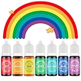 Waysroma Colorante Alimentare Arcobaleno 7x12ml, Altamente Concentrato e Senza Zucchero Colorante Alimentare Liquido per Dolci, Torte, Glassa, Fondente, Biscotti