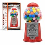 CKB LTD Distributore di caramelle a gettoni, dispenser vintage per dolci, cioccolatini rotondi, chewing gum, snack dolcetti noci e frutta secca gumball salvadanaio, Taglia piccola 23 cm, Rosso