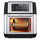 Innsky Friggitrice ad Aria 10 Litri, 10 in 1 Forno ad Aria Calda con LED Touch Screen, Friggitrice Senza Olio da 1500W, Friggere, Griglia, Forno, Arrostir, 6 Accessori e Ricettario - Acciaio Inox