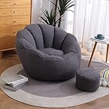 Pouf a Sacco Puff Poltrona (Senza Imbottitura) per Divano E Poltrona, per Camera da Letto, Soggiorno, Interno Cuscino da Lettura,Dark gray