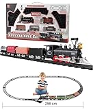 Trenino Giocattolo per Bambini Set Gigante Ferrovia Estensione 804cm 8mt Trenino Locomotiva Batteria Treno con Effetti Sonori Reali Luce Locomotiva Vagoni Binari Treno Bimbi Treno Elettrico Express