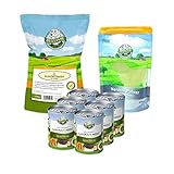 Bellfor Set di Risparmio per Cani Grandi con infezione da Giardia Cibo Umido Senza Cereali con Insetti 6 x 800 g Integratore Alimentare Vermal 80 g e Snack salutare per Cani 100 g