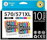 Smart Ink Cartucce Compatibili per Canon PGI 570 XL 570XL CLI 571 571XL (PGBK & BK/C/M/Y 10 Pack Combo) per la ricarica delle Pixma MG5750 MG6850 TS5050 TS6050 MG6851