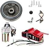 Carkio Electric Start Kit Starter Motor Flywheel Switch Compatibile con Honda GX240 8HP GX270 9HP Engine Starter Motor Flywheel Key Switch Coil Kit