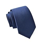 Massi Morino Cravatta in seta Blu scuro uomo - 6,5 cm di larghezza, 155 cm di lunghezza - 100% seta I Cravatta da uomo slim-fit I Confezione regalo inclusa