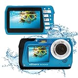 Easypix W3048 Edge Iceblue - Fotocamera subacquea, 48 MP doppio schermo per selfie, blu