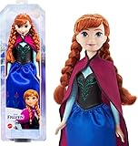 Mattel Disney Frozen - Anna, bambola con abito elegante e accessori ispirati al film Dsney Frozen 1, giocattolo per bambini, 3+ anni, HLW49