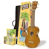 Mahalo Learn 2 Play - Ukulele soprano, con kit essenziale, Marrone trasparente.