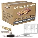 KIT160 Blister contenitori per monete Euro 160 pezzi assortiti (20 pezzi per taglio) con mastrino, sigilli e penna