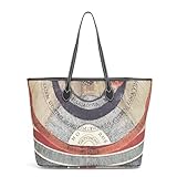 Gattinoni Shopping Bag grande Planetarium Classic dettagli Nero - da Donna - in Tela spalmata e stampata - Stampa Planetarium - Multi colore, Taglia Unica