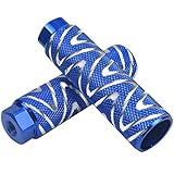 Chstarina 2Pcs Pedane BMX in Lega di Alluminio, Antiscivolo per Bici, Pedale per Bicicletta, Poggiapiedi per Mountain Bike (Blu)