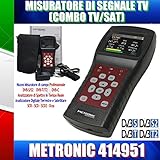 Metronic 414951 Misuratore di Campo, Tv/Sat (T2+S2), con Spettro/Scr/Dcss