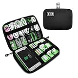 OrgaWise Organizer Accessori Porta Viaggio per Elettronica Portatile Custodie per Dischi rigidi, Cavi di Ricarica, Caricabatterie USB etc(Black)