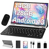Oangcc 2024 Newest Android 13 Tablet 10 Pollici,14GB RAM+128GB ROM (TF 1TB),Octa-Core 2.0GHz, FHD Tablets con 5G+2.4G WiFi, 8000mAh| 5+8MP| Widgets| BT5.0| GPS| Tablet con Mouse e Tastiera - Grigio