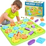 Joellfuner Logico Puzzle Labirinto Giochi da Tavolo Costruttore di Strade, Labirinto di Costruzioni Stradali con 5 Livelli e 118 Sfide, Regalo Giochi di Società per Bambini 4 5 6 7 8 Anni