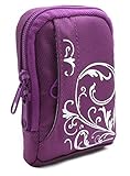 Bundlestar Baxxtar Borsa Custodia per fotocamere digitali compatte Stylish, in Viola (con tracolla - passante per cintura) ad esempio compatibile con Kodak Pixpro FZ53 FZ55 X55 ecc.