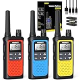 Walkie-Talkie Ricaricabili,NXGKET PMR446 Senza Licenza Radioline Walkie Talkie con batteria integrata Woki Toki 16 Canali Radio con Torcia Funzione VOX per Attività all aperto,Ciclismo(3 pezzi)