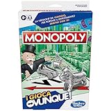 Monopoly, I Gioca Ovunque, gioco per bambini e bambine dagli 8 anni in su, gioco portatile per 2-4 giocatori, gioco da viaggio per bambini e bambine