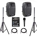 IMPIANTO AUDIO 400 watt COMPLETO PER KARAOKE DJ LIVE CASSE MIXER