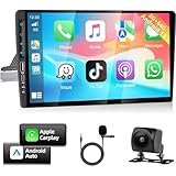 Podofo Autoradio 1 Din con Wireless Carplay Android Auto Android 13 2+64G Auto Radio Stereo da 9 Pollici Display con Bluetooth/HiFi/WLAN/GPS/RDS Radio + Telecamera di Retromarcia