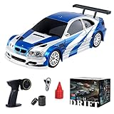 CreativeBlocker RC Mini Auto da Corsa, 1/43 Racing Drift Car, 4WD 2.4G 15km/h Macchina Telecomandata, con Batteria Ricaricabile E Caricatore USB, Adolescenti (RTR)