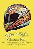 ANDSAL Poster Valentino Rossi 46 Casco Helmet Autografo Digitale MotoGP Arte Digitale A3 Poster Decorativo, Regalo Stampato Idea Regalo Appossionati Di Motori, Stampa