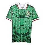 Maglie da Calcio - Uomini 1998 Coppa del Mondo Messico Maglia di Calcio, Supporter T-Shirt Sport Top,Messico Home/Away Retro Squadra Nazionale di Calcio T-Shirt,Green-XL