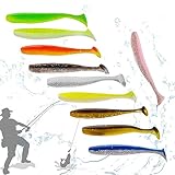 RobLuX 100 Pezzi Esche Pesca Mare Artificiali Traina Spinning Gomma PVC Shad Morbido, Adatto per pesci persico lucioperca luccio