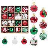 Palline di Natale per Albero Set,42 Pezzi Decorazioni per Albero di Natale,Baubles Decorati Albero di Natale,Decorazioni Albero di Natale Palline di Plastica Infrangibili Lucido, Glitter (Verde)