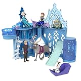 Disney Frozen - Set Componibili Palazzo di Ghiaccio di Elsa, playset castello delle bambole impilabile, con mini bambola Elsa, Olaf e tanti accessori, giocattolo per bambini, 3+ anni, HLX01