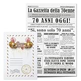 KAÏDENSÏ Idea Regalo Compleanno Donna 70 Anni - Giornale La Gazzetta Della 70 Enne - Maxi Biglietto Auguri Originale - Idee Regali Compleanno Originali - Gadget Scherzi Biglietti Divertenti per Lei