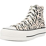 Converse, Scarpe da ginnastica alte Chuck Taylor All Star da donna, stile platform con motivo leopardato, Blu