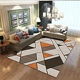 tappeto grande da salotto Arancione Tappeto arancione soggiorno moderno geometrico astratto tappeto da salone durevole tappeto per neonati 60X90CM tappeto per cameretta bimba 1ft 11.6  X2ft 11.4