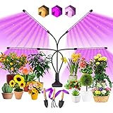 Lampada per Piante, EWEIMA 80 LEDs Lampada Piante Coltivazione Grow Light UV Full Spectrum Con 3 Attrezzi da Giardinaggio, Lampada per Coltivazione Indoor Con Timer Automatico 3H/9H/12H