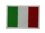 Patch-Bandiera dell Italia, Italiano, Logo Ricamato hermocollant t, 3 x 5 cm, Confezione da 25