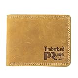 Timberland PRO Portafoglio bifold RFID in pelle sottile da uomo con finestra ID posteriore, Grano/Pullman, taglia unica