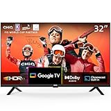 CHiQ L32H7G TV da 32 pollici, Smart TV, TV LED HD, Design senza cornice, Google TV HDR, Assistente Google, Telecomando con controllo vocale, Google Play